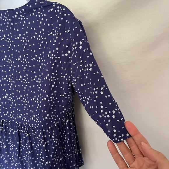 Alice & UO Peplum Womens Top Sz XS Celestial Whimsigoth Babydoll Americana Stars - Picture 8 of 11